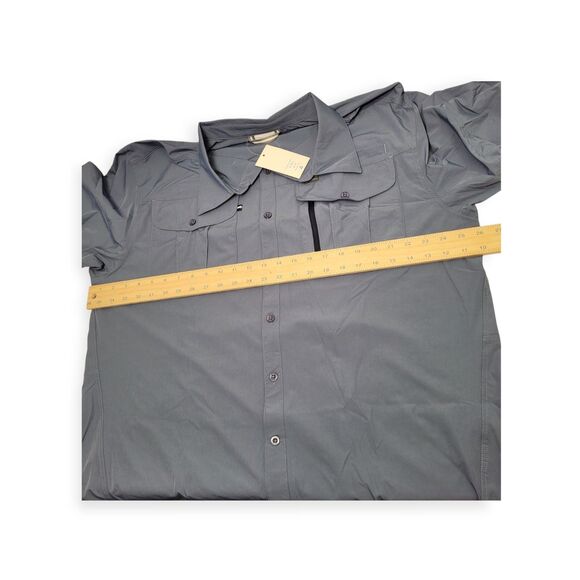 Northyard Men Button Front Shirt Blue Long Sleeve Vented Fishing Hiking X-Large - Picture 11 of 12